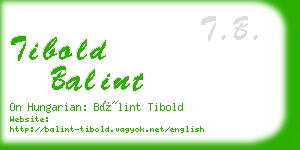 tibold balint business card